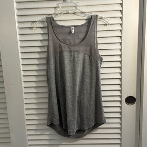 90 Degree by Reflex Gray Open Back Tank Top - Medium